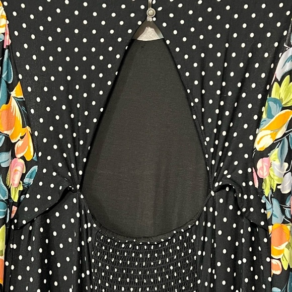 Maeve By Anthropologie Sawyer Balloon-Sleeve Tunic Floral Polka Dot Mini Dress - Picture 9 of 10